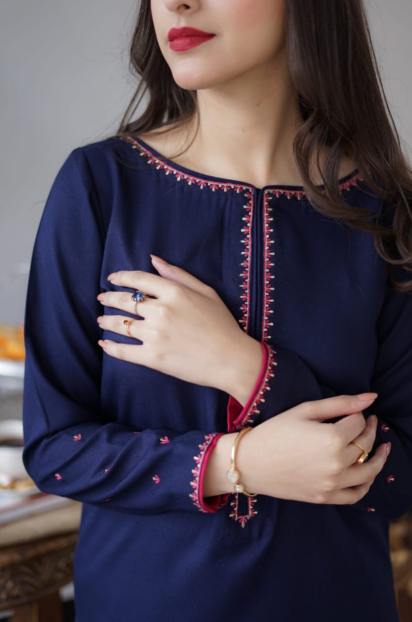 3PC DHANAK EMBORIDED SUITS WITH DHANAK EMB SHAWL