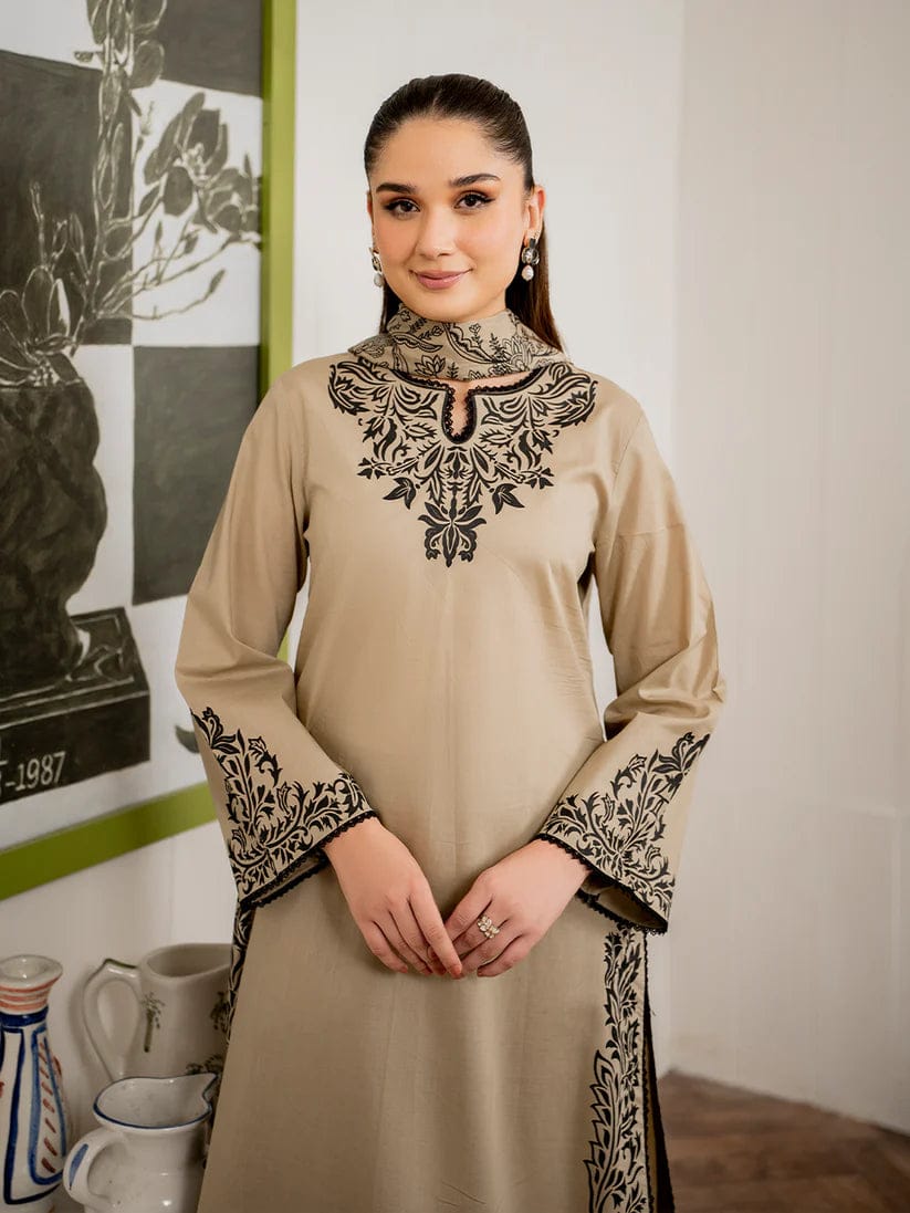 3PC DHANAK EMBORIDED SUITS WITH PRINTED PASHMINA WOOL SHAWL