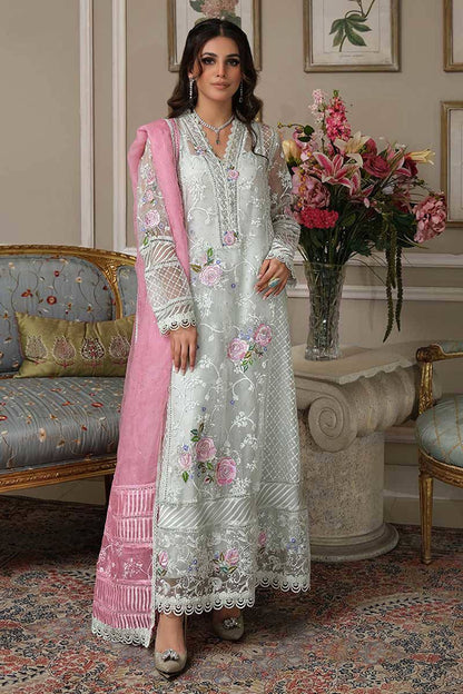 3PC ORGANZA EMBORIDED SUITS WITH ORGANZA EMB DUPATTA  SS-276